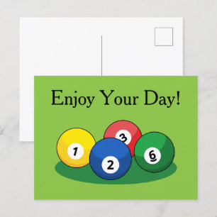 Billiard Pool Snooker Balls personalisieren Feiertagspostkarte