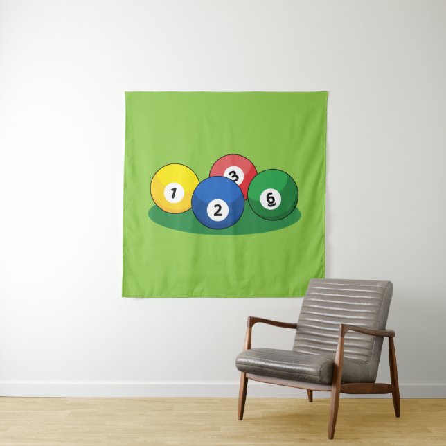 Billiard Pool Snooker Balls Wandteppich (Beispiel)