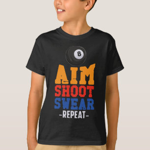 Billiard Pool Spieler Ball 8 Ball Vintage Ziel Sch T-Shirt