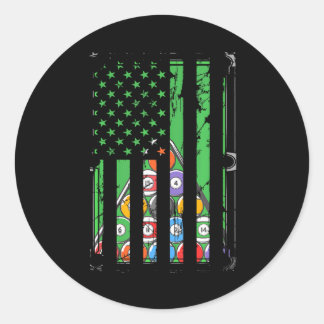 Billiard Rack USA American Flag Billiards Player Runder Aufkleber
