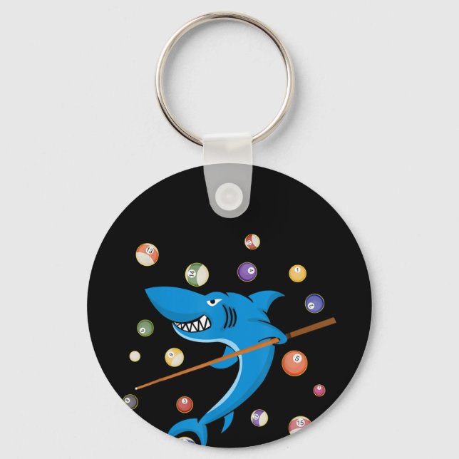 Billiard Shark 8 Ball Player Pool Table Cue Stick Schlüsselanhänger (Vorderseite)
