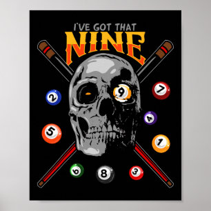 Billiard Skull Pool Billiard Poster