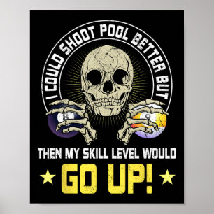 Billiard Skull Pool Snooker Billiard Ball Table N Poster