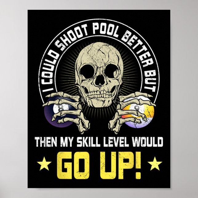Billiard Skull Pool Snooker Billiard Ball Table N Poster (Vorne)