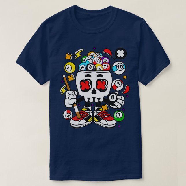 Billiard Skull T-Shirt (Design vorne)