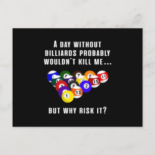 Billiard Snooker Pool 8 Ball Funny Gift Postkarte