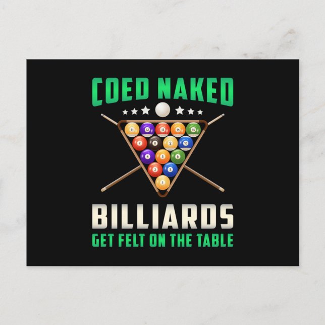 Billiard Snooker Pool 8 Ball Funny Gift Postkarte (Vorderseite)