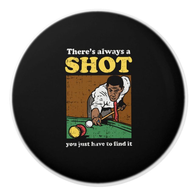 Billiard Snooker Retro Keramikknauf (Vorderseite)