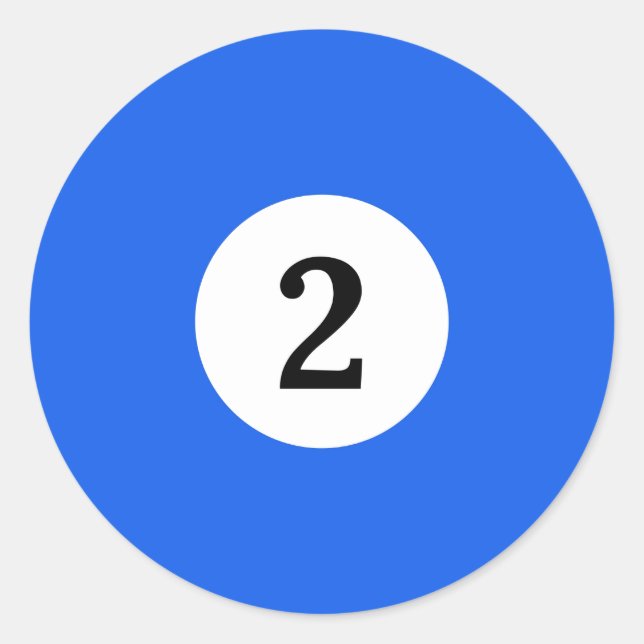 Billiard Solid Blue Ball 2 Runder Aufkleber (Vorderseite)