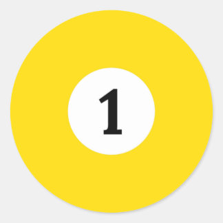 Billiard Solid Yellow Ball 1 Runder Aufkleber