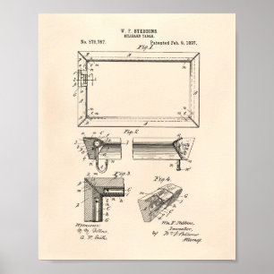 Billiard Table 1897 Patent Art - Old Peper Poster