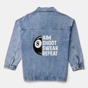 Billiard Turnier 8 Ball Pool Ziel Shoot Swear R Jeansjacke