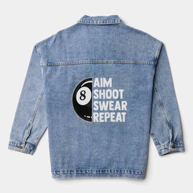 Billiard Turnier 8 Ball Pool Ziel Shoot Swear R Jeansjacke (Rückseite)