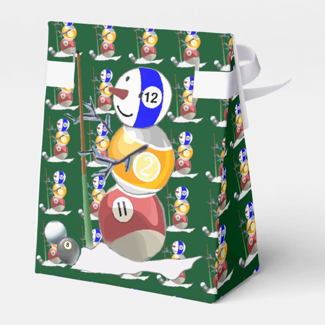 Billiardball Snowman Weihnachten Geschenkschachtel (Rückseite)