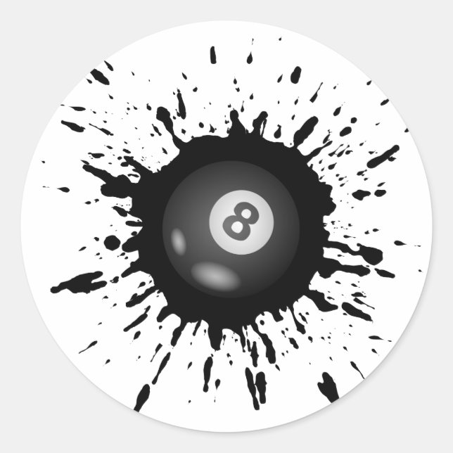 Billiardexplosion Runder Aufkleber (Vorderseite)