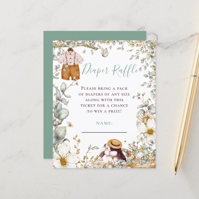 Billiardkleidung Windeln Raffle Babydusche (Vorderseite/Rückseite Beispiel)