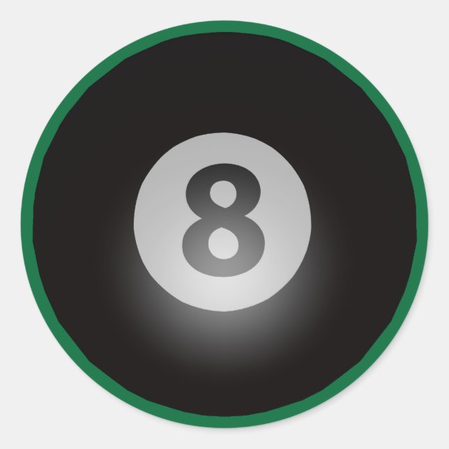 Billiards Aight Ball Runder Aufkleber (Vorderseite)