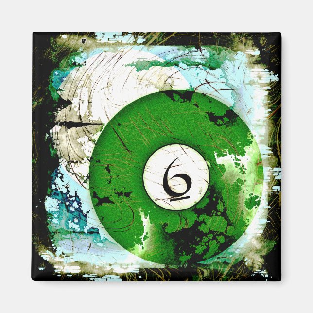 BILLIARDS BALL NUMMER 6 MAGNET (Vorne)