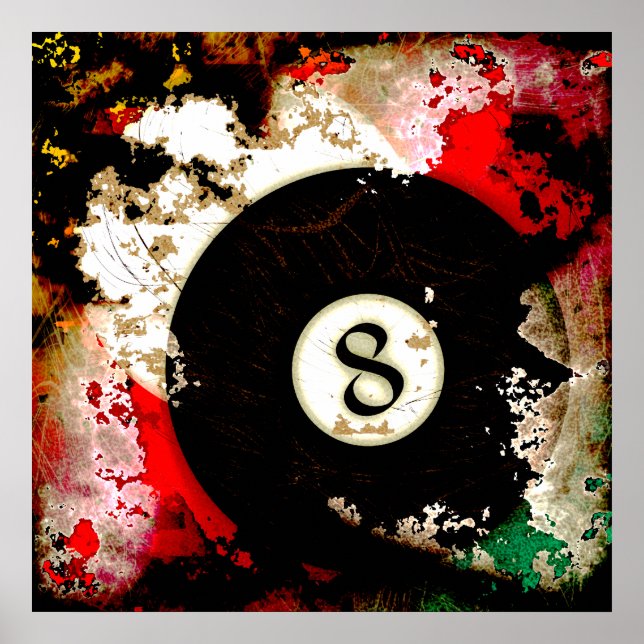 BILLIARDS BALL NUMMER 8 POSTER (Vorne)