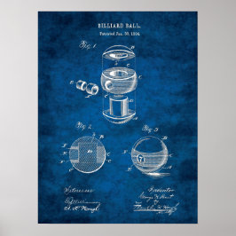 Billiards Ball Patent Art #2 Pool Room Decke Poster