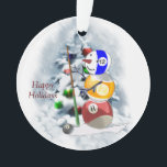Billiards Ball Snowman Weihnachten Acryl-Ornament Ornament<br><div class="desc">Billardball Schneemann ist einfach zu niedlich und wird von der ganzen Gang in der Poolhalle geliebt!</div>