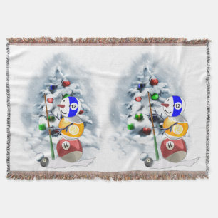 Billiards Ball Snowman Weihnachten Decke