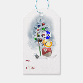 Billiards Ball Snowman Weihnachten Geschenkanhänger