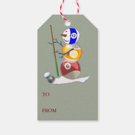 Billiards Ball Snowman Weihnachten Geschenkanhänger