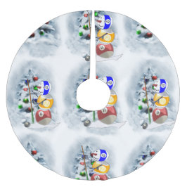 Billiards Ball Snowman Weihnachten Polyester Weihnachtsbaumdecke
