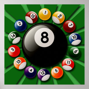 BILLIARDS BALLS POSTER