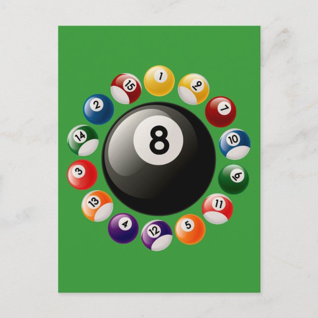BILLIARDS BALLS POSTKARTE (Vorderseite)