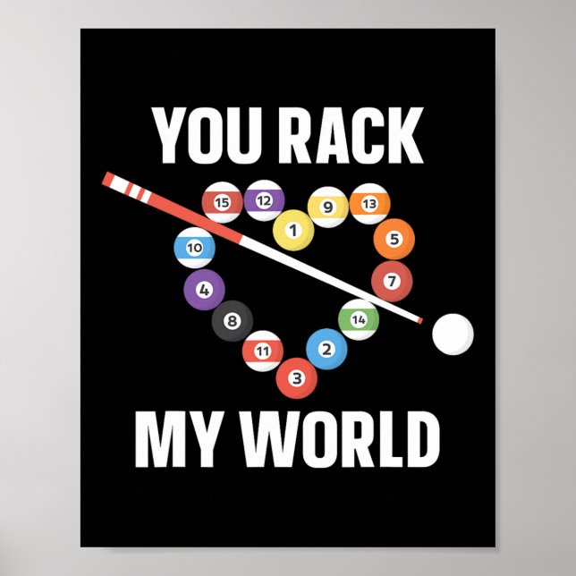 Billiards Billard Pool Player Ball Pub Herzblut Va Poster (Vorne)