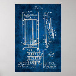 Billiards Cue Rack Patent Art #13 Pool Decor Poster