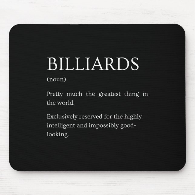 Billiards Definition - Funny Sarcastic Billiards E Mousepad (Vorne)
