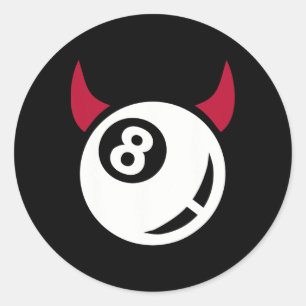 Billiards Devil Runder Aufkleber
