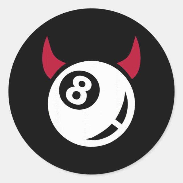 Billiards Devil Runder Aufkleber (Vorderseite)