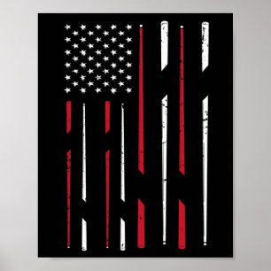 Billiards Flag Snooker Cue Billiards Gift Snoo Poster