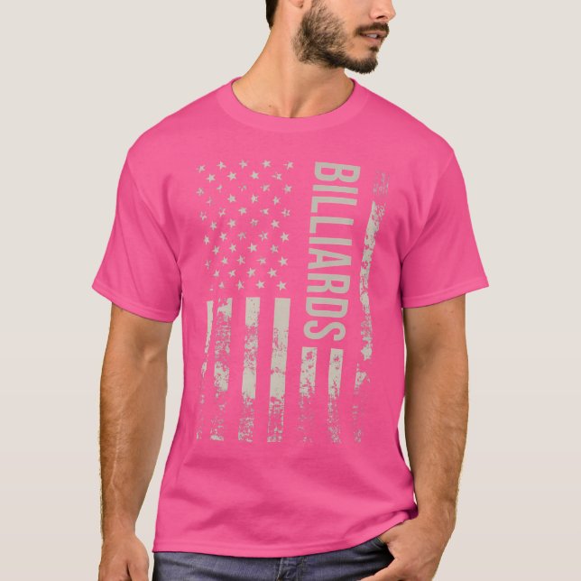 Billiards für amerikanische Flagge T-Shirt (Vorderseite)
