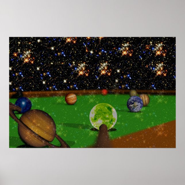Billiards in Space Poster (Vorne)