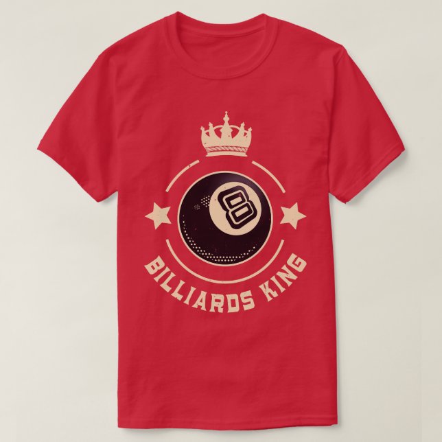 Billiards King 8 Ball Retro Snooker T-Shirt (Design vorne)