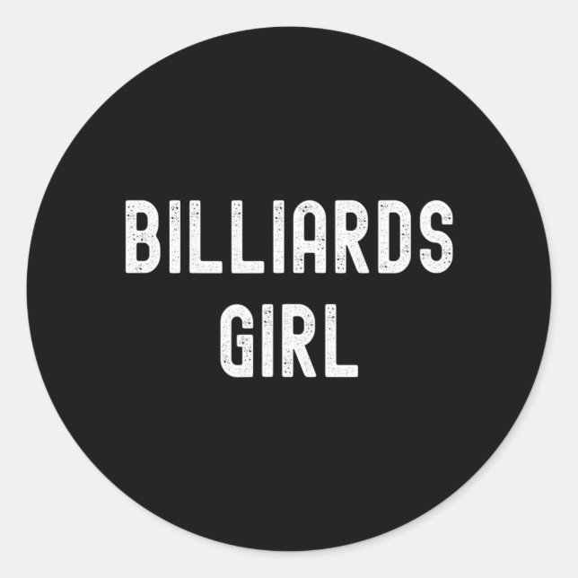 Billiards Lover Billiards Girl Runder Aufkleber (Vorderseite)