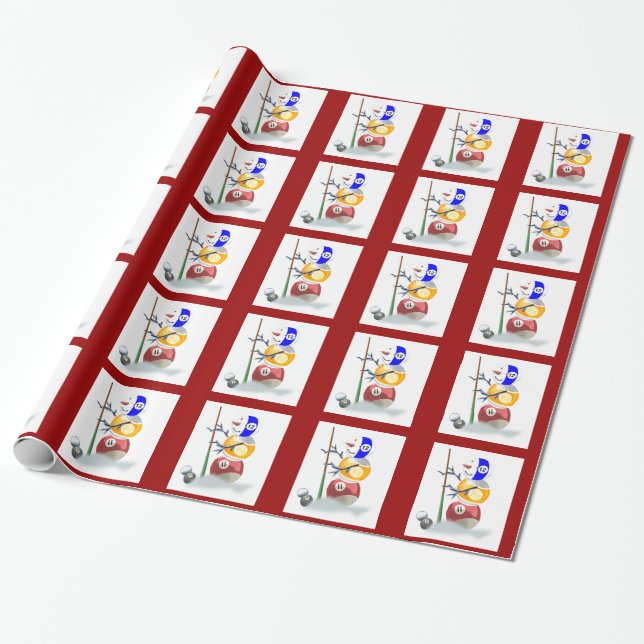 Billiards Lover Christmas Geschenkpapier (Ungerollt)