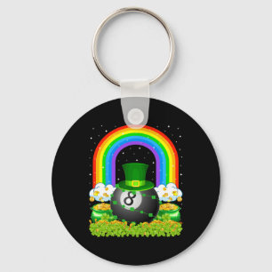 Billiards Lover Rainbow Leprechaun Billiards St Pa Schlüsselanhänger