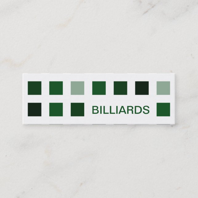 BILLIARDS (Mod-Quadrate) Mini Visitenkarte (Vorderseite)