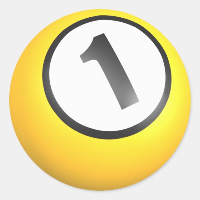 Billiards One Ball Runder Aufkleber (Vorderseite)