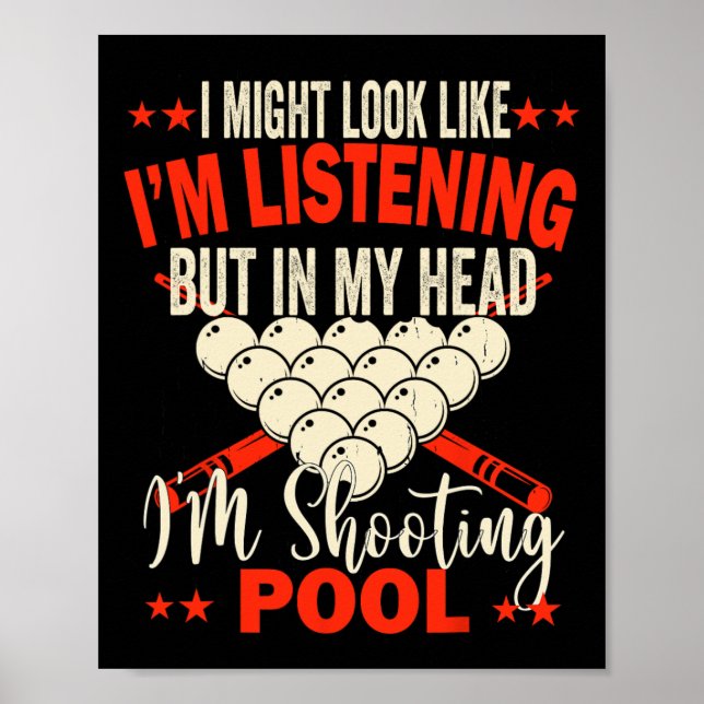 Billiards Player Pool Table Snooker Pyramide Billi Poster (Vorne)