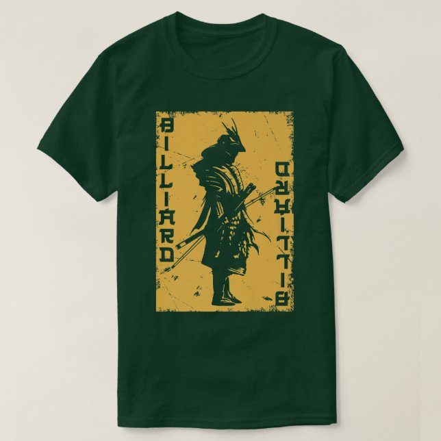 Billiards Player Samurai Japan Warrior Snooker Poo T-Shirt (Design vorne)