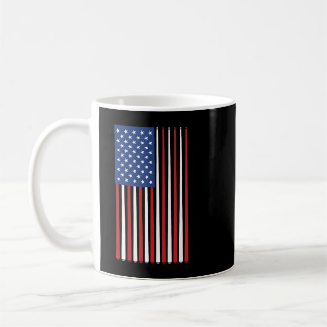 Billiards Player USA American Flag Pool Sticks Cue Kaffeetasse (Links)