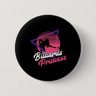 Billiards Pool Player Ball Girl Retro Vintage Bill Button