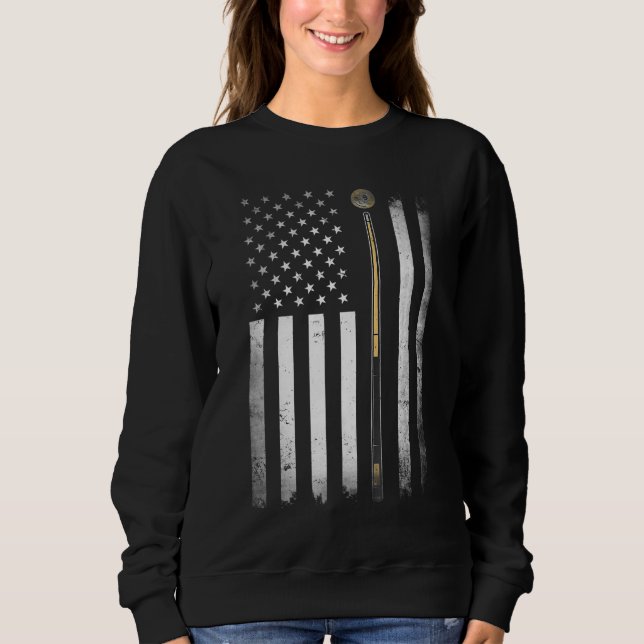 Billiards Pool Player Table US-amerikanische Flagg Sweatshirt (Vorderseite)
